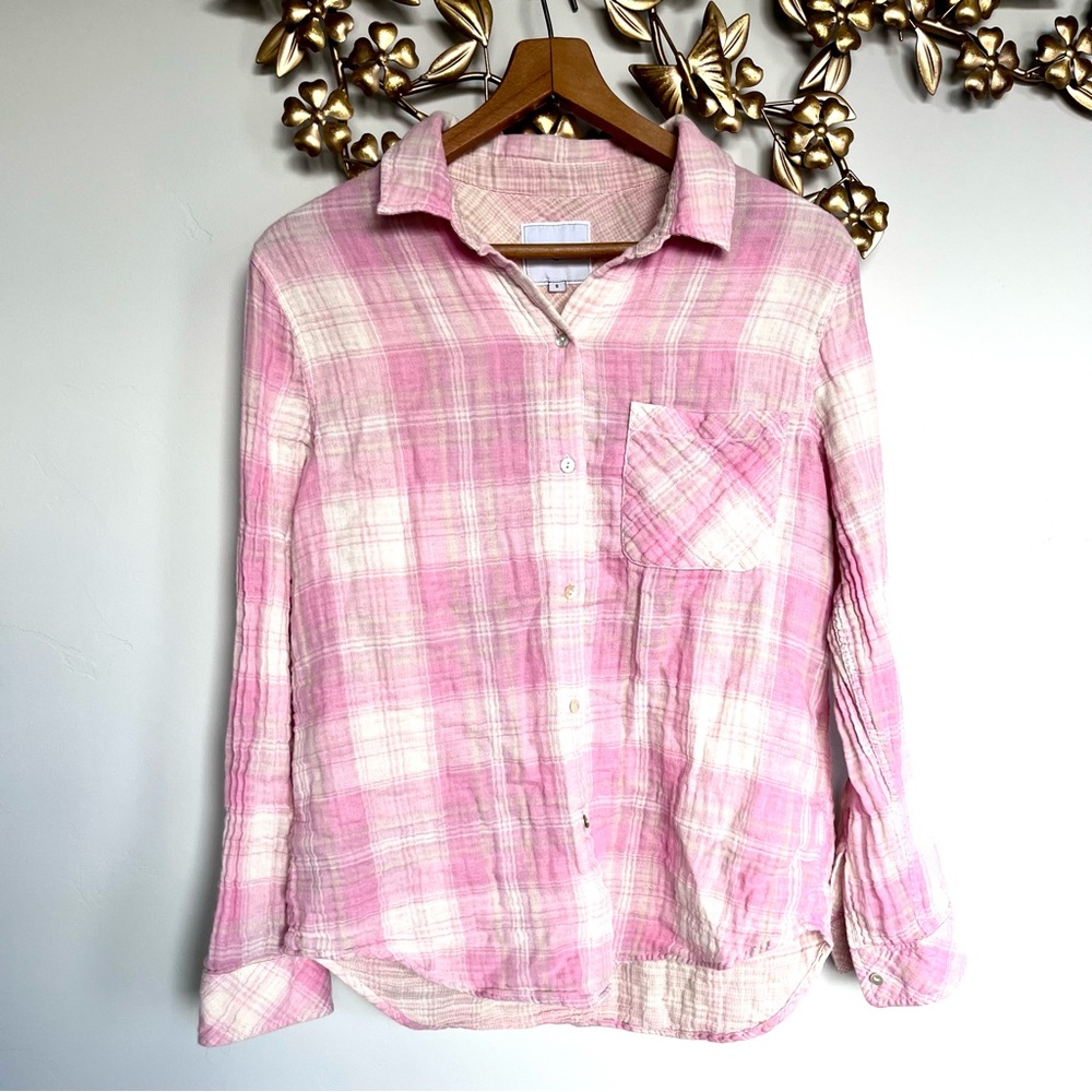 Rails Pink & White Plaid Button-Up Shirt